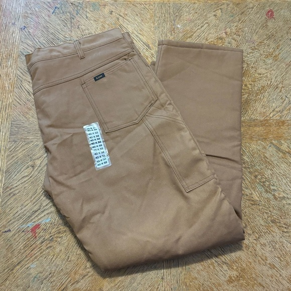 Vintage KEY Carpenter Pants 42 X 32 Brown Insulated Lined Canvas Straight NWT - Picture 1 of 9